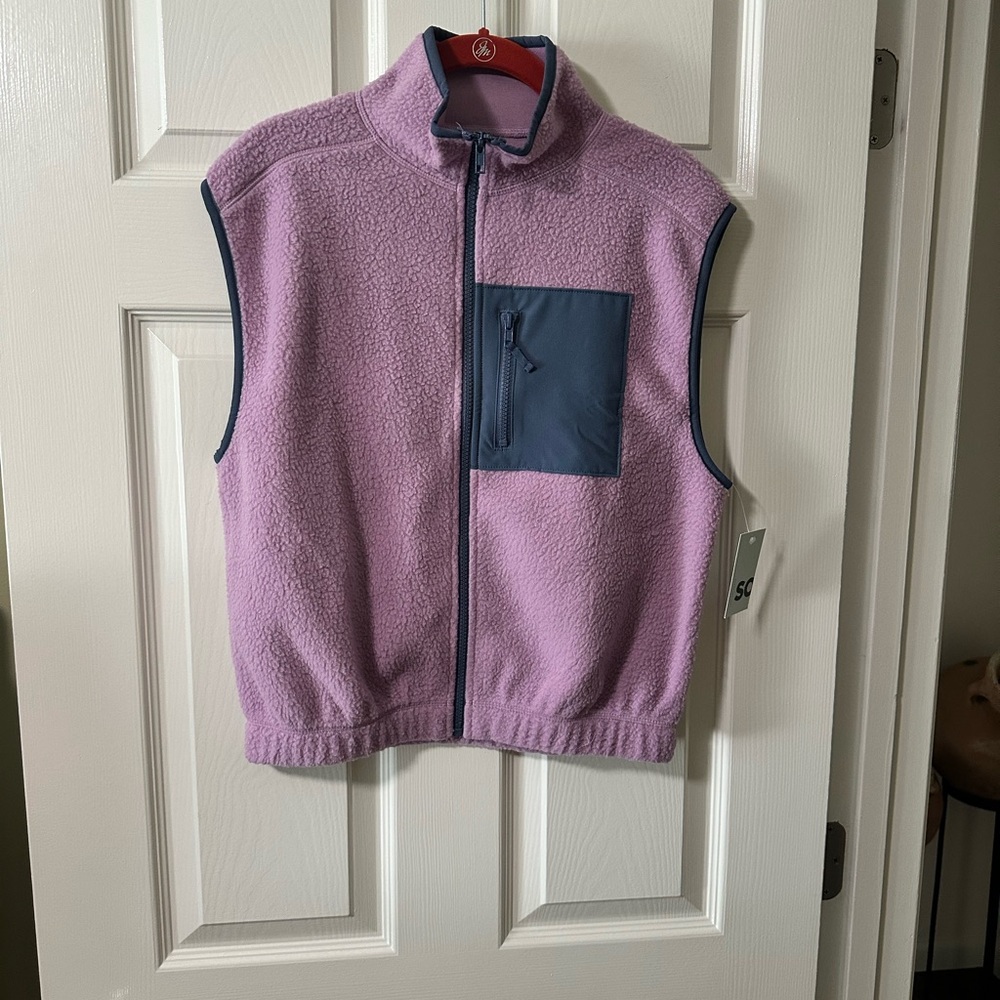 SO lavender, blue Faux Fur Vest Sz xs